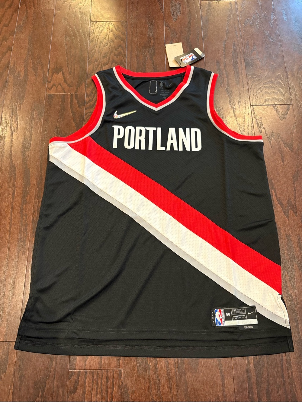 Nike Portland Trail Blazers Black Icon Edition Swingman Jersey Sz 56 (XXL) NWT